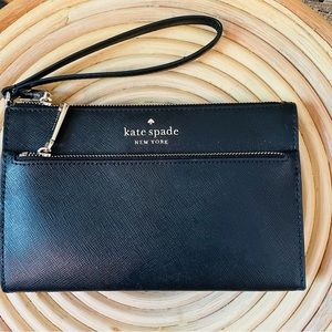🆕 Kate Spade staci medium wristlet black clutch bag